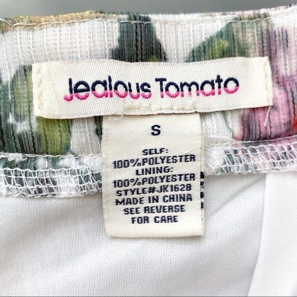 Jealous Tomato Cream Floral Pleated Full Skirt S - Picture 5 of 5